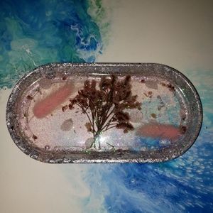 Real flower trinket tray